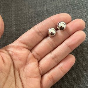 Vintage Round Silver Post Earrings Retro Minimalist Geometric Stud Jewelry 925